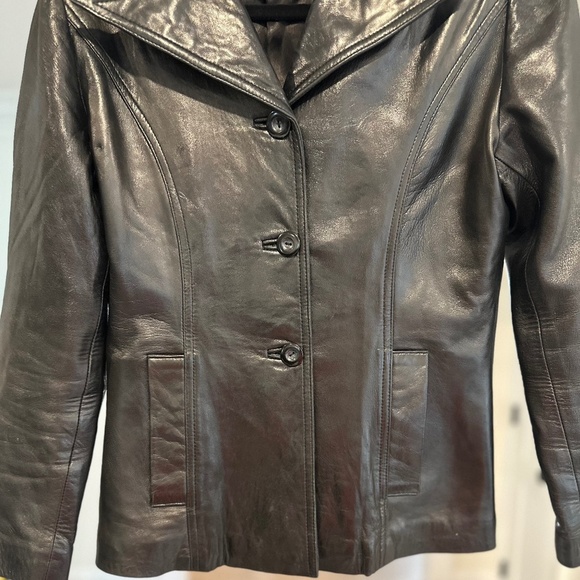 Women's SWANN So Very Soft Black Leather Jacket - Size M - Picture 4 of 12